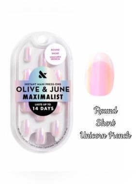 NIB Olive & June Maximalist Round Short Unicorn French Press-On Nails Kit